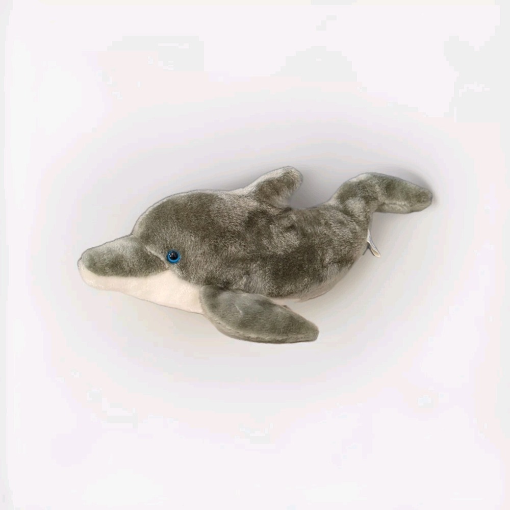 Sea World Dolphin Realistic Gray Plush  16" Stuffed Animal Ocean Porpoise Toy